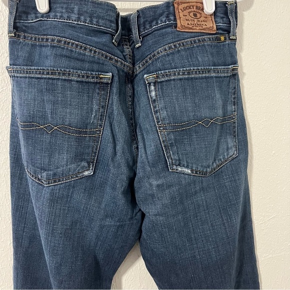 Lucky Brand Men 367 Vintage Bootcut Premium Italian Denim Jeans 32x30 Distressed - Picture 5 of 12